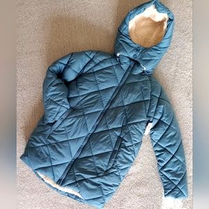 NWT Girls Long Quilted Cocoon Puffer Coat size 10